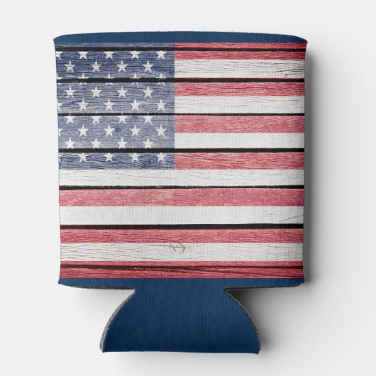 Amerikaanse vlag "Wood Afbeelding" Koelbox Blikjeskoeler (Achterkant)