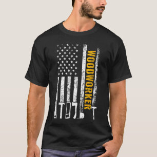 Amerikaanse Vlag Woodarbeiderskammer grappig houtw T-shirt