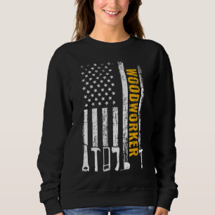 Amerikaanse Vlag Woodarbeiderskammer grappig houtw Trui