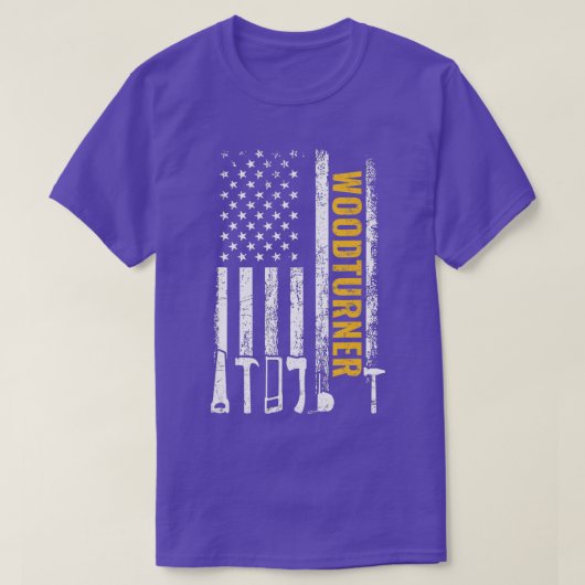 Amerikaanse vlag Woodturner carpenter grappige hou T-shirt (Design voorkant)