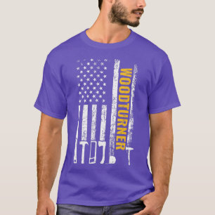 Amerikaanse vlag Woodturner carpenter grappige hou T-shirt