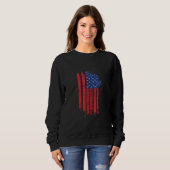 Amerikaanse vlag Worn Kijk Trui (Voorkant volledig)