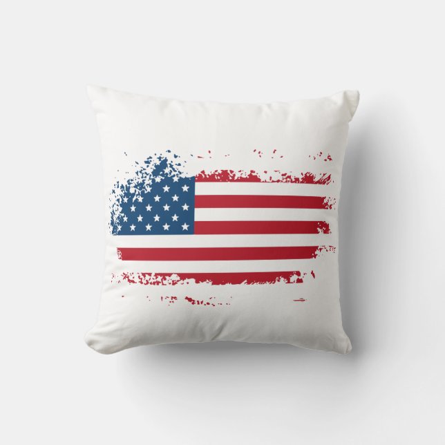 Amerikaanse Vlag Worp Kussen (Voorkant)