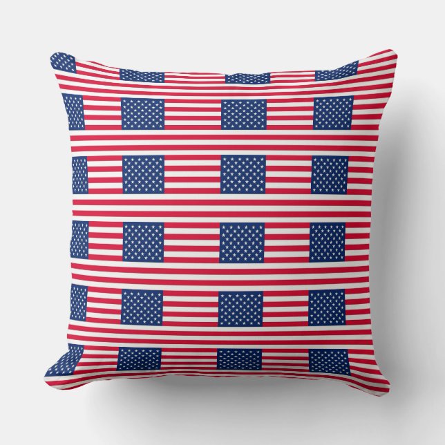 Amerikaanse vlag worp kussen – Patriottische sterr (Voorkant)