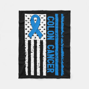Amerikaanse Vlag Worrior Colon Kanker Bewustzijn Fleece Deken