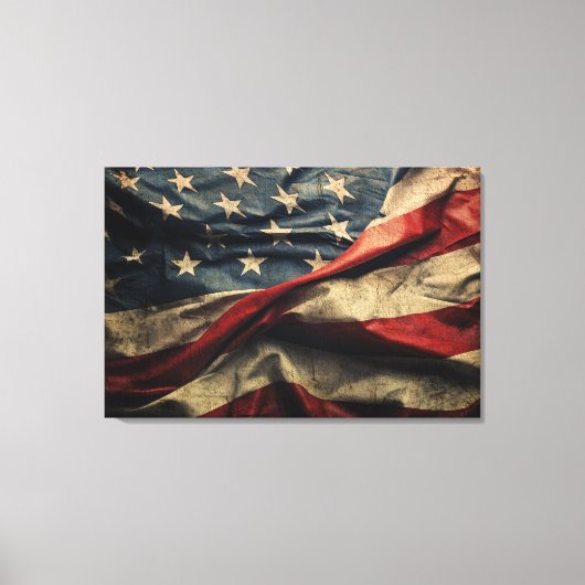 Amerikaanse vlag wuivende stof ontwerp canvas afdruk (Voorkant)