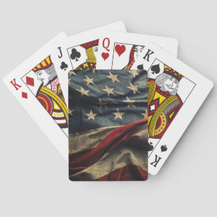 Amerikaanse vlag wuivende stof ontwerp pokerkaarten
