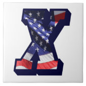 Amerikaanse vlag "X" Grote-fotokeramische Tegel Tegeltje (Voorkant)