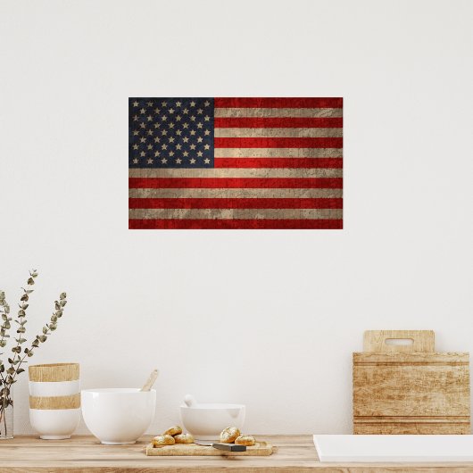 Amerikaanse vlag - xdist poster (Keuken)