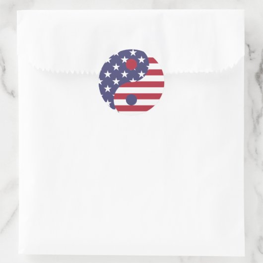 Amerikaanse vlag Yin Yang stickers (Tas)