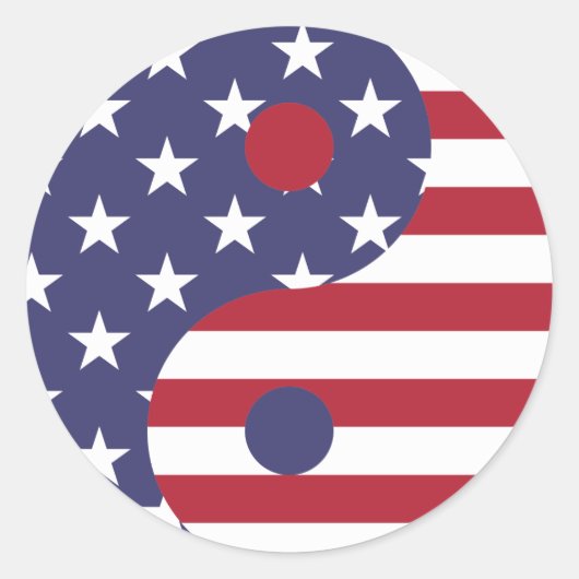 Amerikaanse vlag Yin Yang stickers (Voorkant)