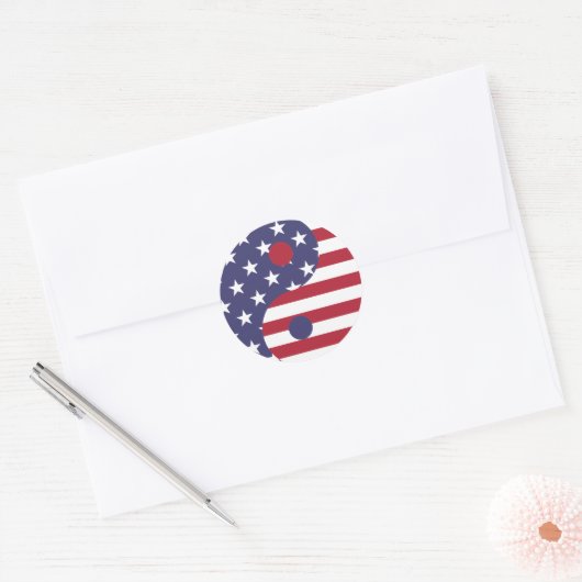 Amerikaanse vlag Yin Yang stickers (Envelop)