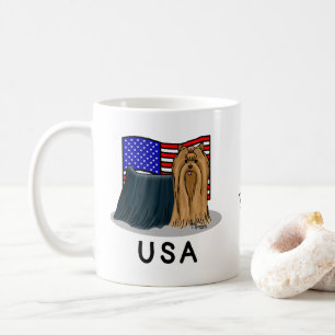 Amerikaanse vlag Yorkshire Terrier (Yorkie) Dog Koffiemok