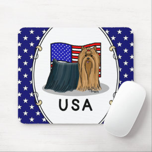 Amerikaanse vlag Yorkshire Terrier (Yorkie) Dog Muismat
