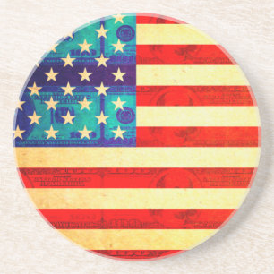 Amerikaanse vlag zandsteen onderzetter