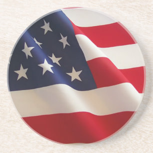 Amerikaanse vlag zandsteen onderzetter
