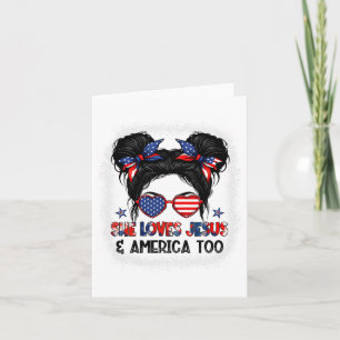 Amerikaanse Vlag Ze Houdt Van Jezus En Amerika Tev Kaart