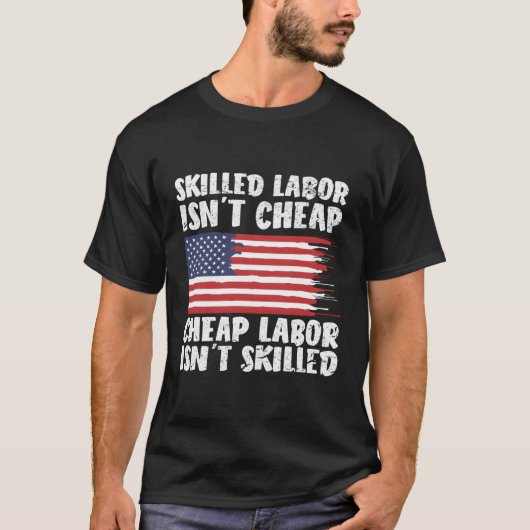 Amerikaanse vlag Zed Labour is geen goedkope Dag v T-shirt (Voorkant)