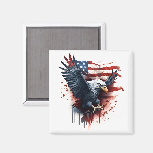 Amerikaanse vlag zeearend magneet (Voorkant / Achterkant)