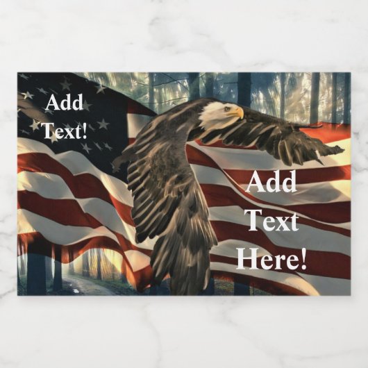Amerikaanse vlag Zeearend Voedselcontainer Etiket (Enkel label)