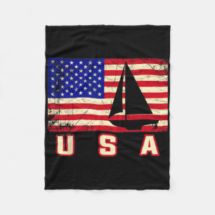Amerikaanse Vlag Zeilen Cadeauboating Voor Vrouwen Fleece Deken