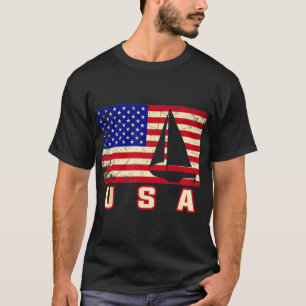 Amerikaanse Vlag Zeilen Cadeauboating Voor Vrouwen T-shirt