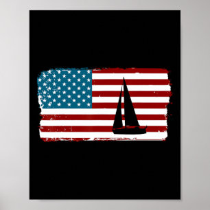 Amerikaanse Vlag Zeilen Cadeauboottrip Poster