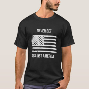 Amerikaanse vlag zet nooit in tegen Amerika T-shirt