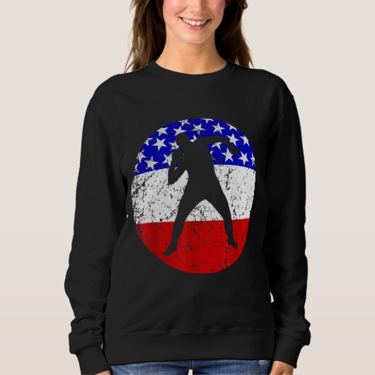 Amerikaanse vlag zet  Retro Track en vliegt Trui (Voorkant)