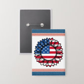 Amerikaanse vlag Zonnebloem-32222 Button (Voorkant / Achterkant)