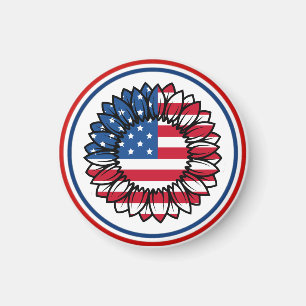 Amerikaanse vlag Zonnebloem-32222 Magneet