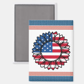 Amerikaanse vlag Zonnebloem-32222 Magneet (Voorkant / Achterkant)