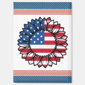 Amerikaanse vlag Zonnebloem-32222 Magneet (Voorkant)