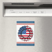 Amerikaanse vlag Zonnebloem-32222 Magneet (Insitu (Vaatwasser))