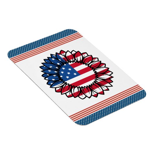 Amerikaanse vlag Zonnebloem-32222 Magneet (Rechterzijde)