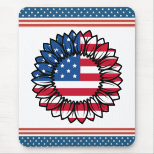 Amerikaanse vlag Zonnebloem-32222 Muismat