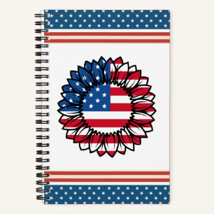 Amerikaanse vlag Zonnebloem-32222 Notitieboek