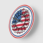Amerikaanse vlag Zonnebloem-32222 Ronde Klok (Hoek)
