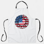 Amerikaanse vlag Zonnebloem-32222 Schort (Voorkant)