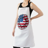 Amerikaanse vlag Zonnebloem-32222 Schort (Insitu)