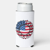 Amerikaanse vlag Zonnebloem-32222 Seltzer Blikjeskoeler (Seltzer Achterkant)
