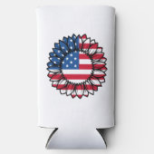 Amerikaanse vlag Zonnebloem-32222 Seltzer Blikjeskoeler (Voorkant)