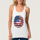 Amerikaanse vlag Zonnebloem-32222 Tanktop (Voorkant)