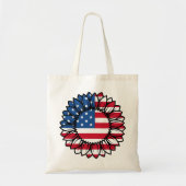 Amerikaanse vlag Zonnebloem-32222 Tote Bag (Voorkant)