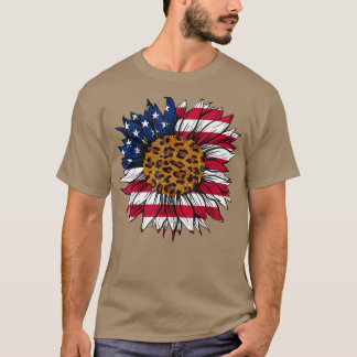 Amerikaanse vlag Zonnebloem 4 juli Onafhankelijkhe T-shirt