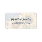 Amerikaanse vlag Zonnebloem Bruiloft Retouradres Etiket (Voorkant)