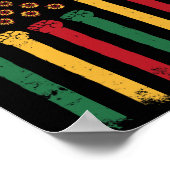Amerikaanse vlag Zonnebloem Juneteenth Blm Black H Poster (Hoek)
