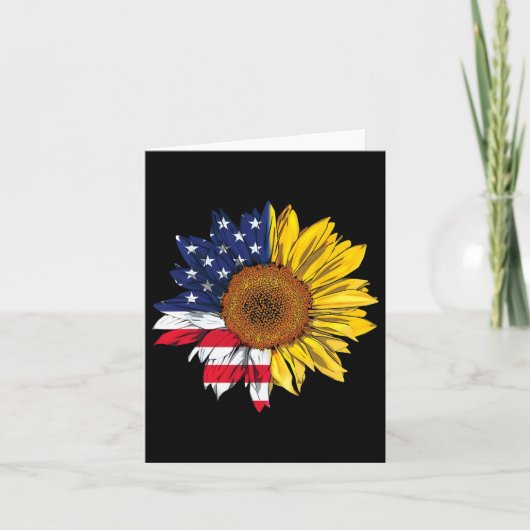 Amerikaanse vlag Zonnebloem Onafhankelijkheid 4th  Kaart (Voorkant)