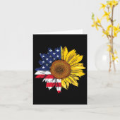 Amerikaanse vlag Zonnebloem Onafhankelijkheid 4th  Kaart (Gele Bloem)
