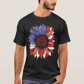 Amerikaanse vlag zonnebloem patriottisch, 4 juli 2 t-shirt (Voorkant)